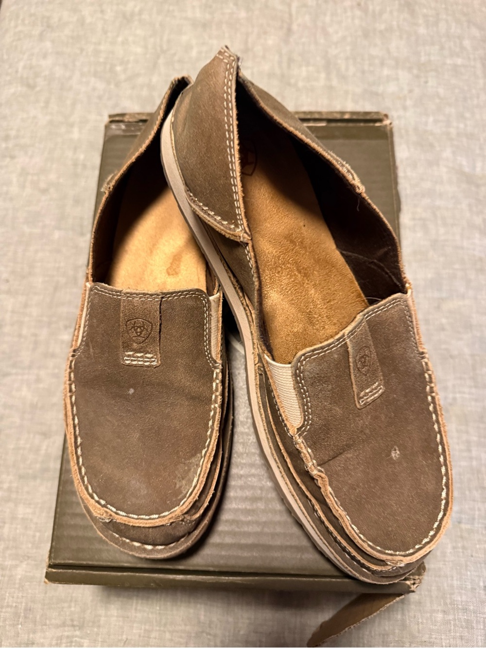 Ariat Women's Brown Suede Slip-On Loafers